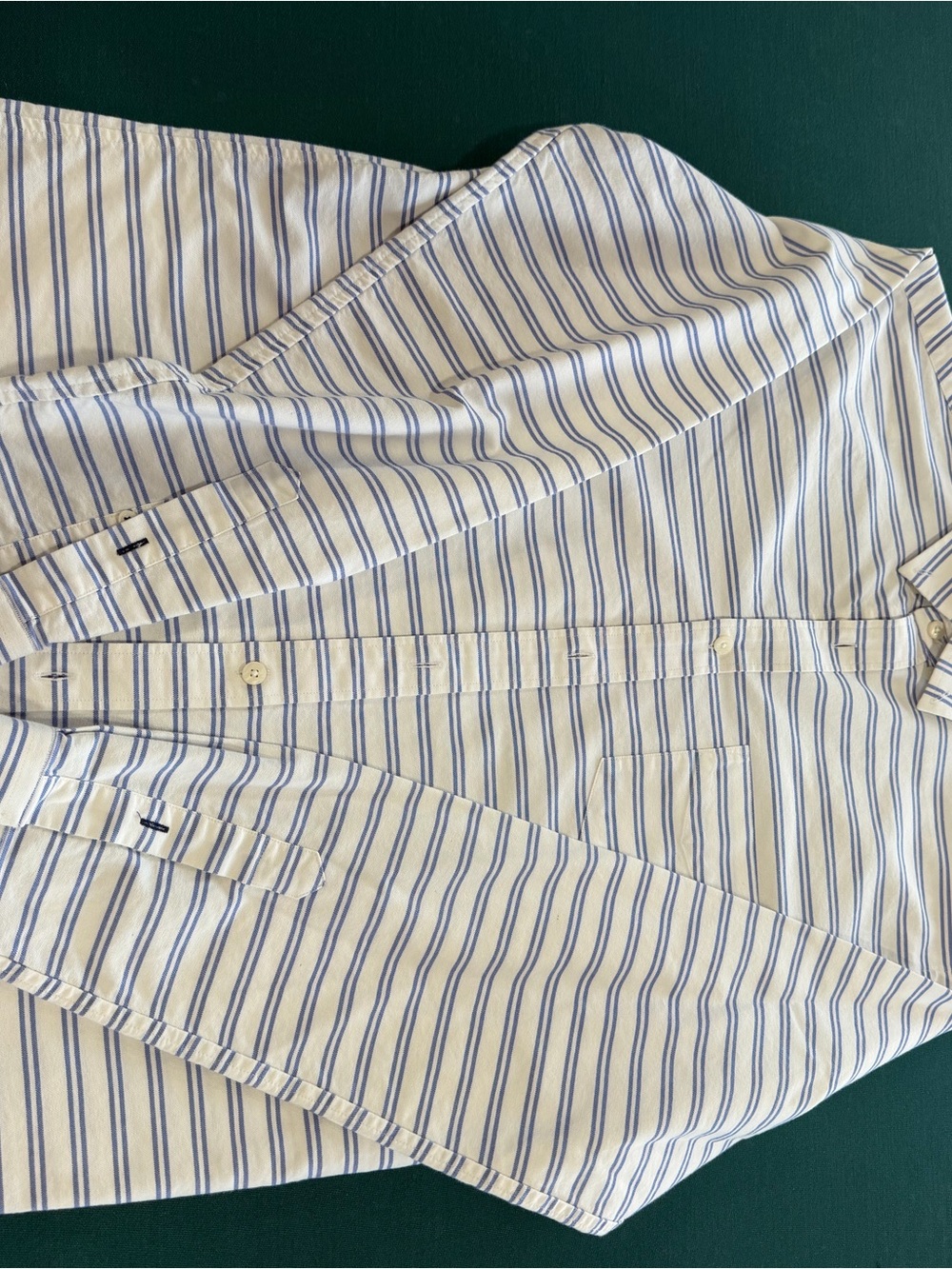 UNTUCKit White Shirt with Blue Stripes - Men's Button-Down
